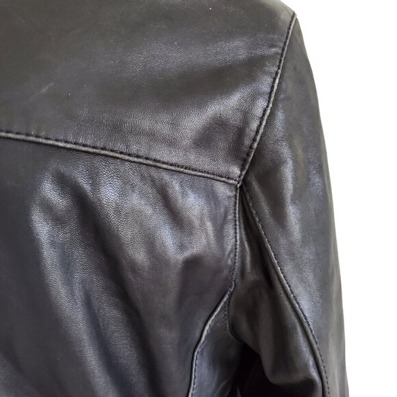Marc New York Genuine Buttery Soft Leather Black Motorcycle Jacket Size L - Picture 7 of 16